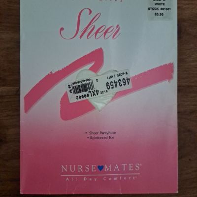 Nurse Mates E White Sheer Hosiery Pantyhose Nylons Stockings 81501 Soft Lites